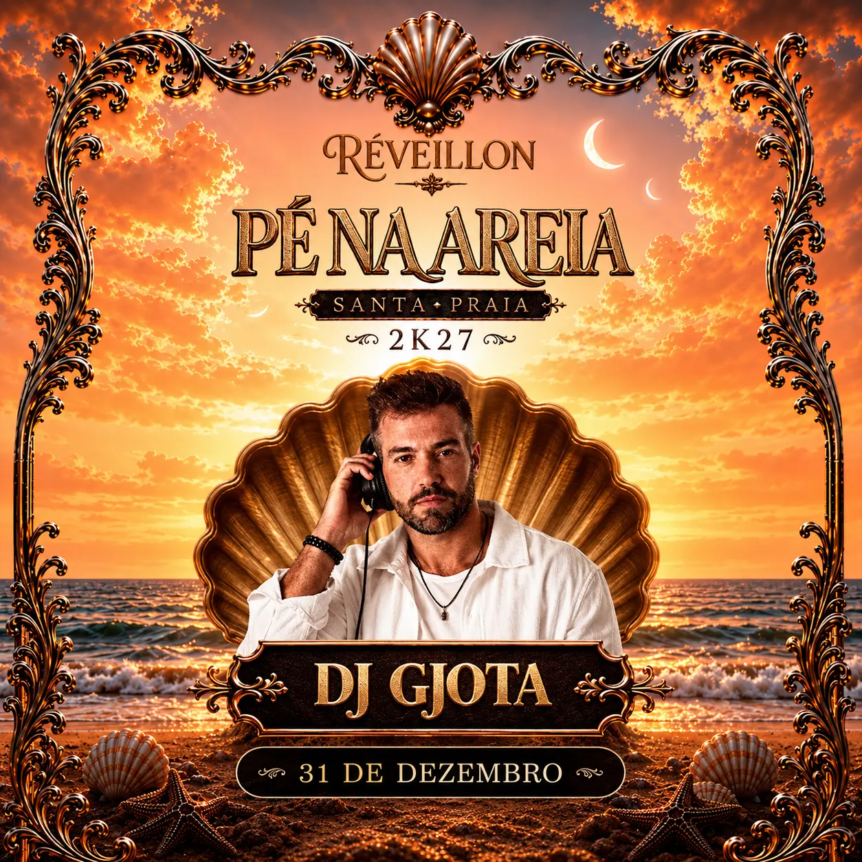 Cartaz de DJ Gjota no Réveillon Pé Na Areia 2K27